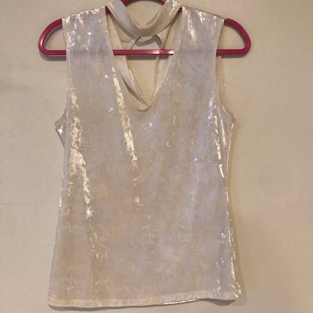 Off white velvet top